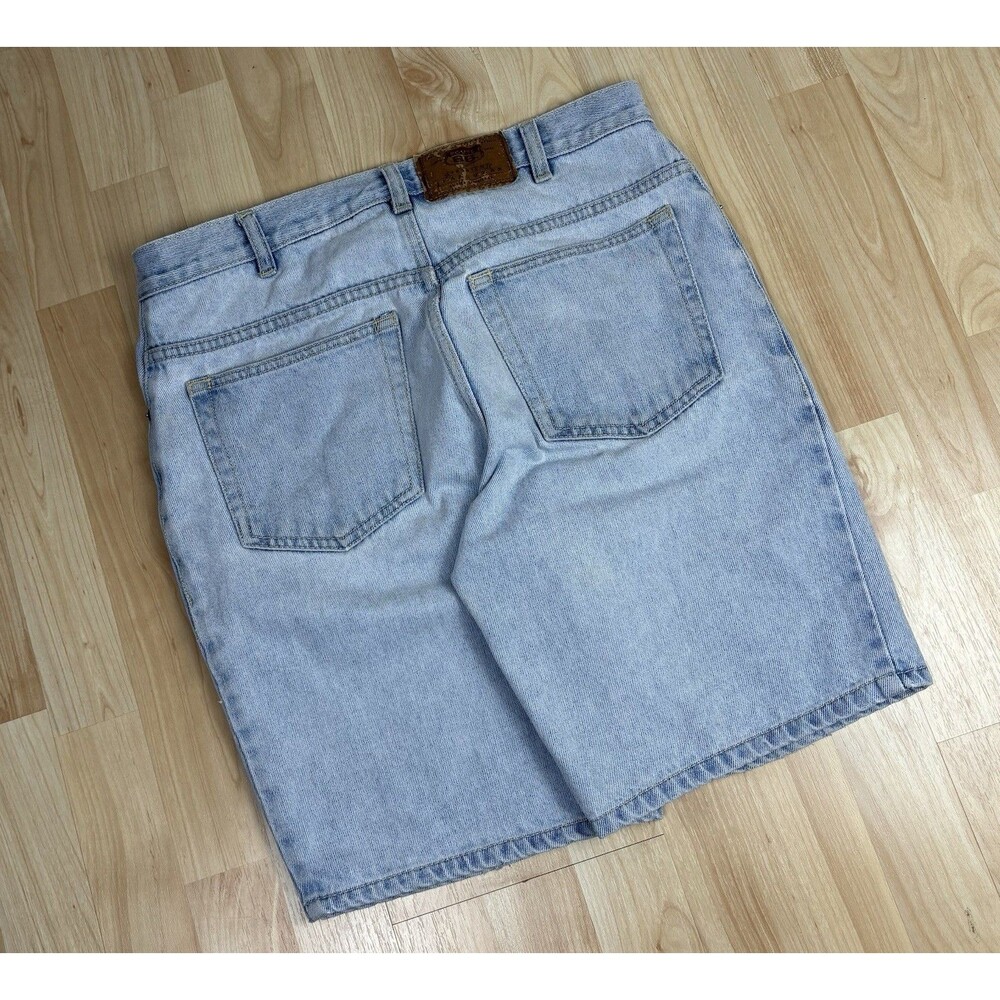 Vintage 90s Y2K Route 66 Jean Shorts / Jorts / Light Wash / Blue / Size 32